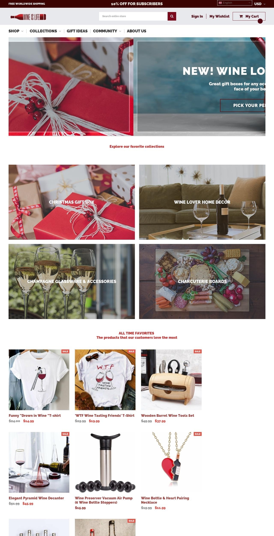 Furnitica Shopify theme site example wineislife-store.com