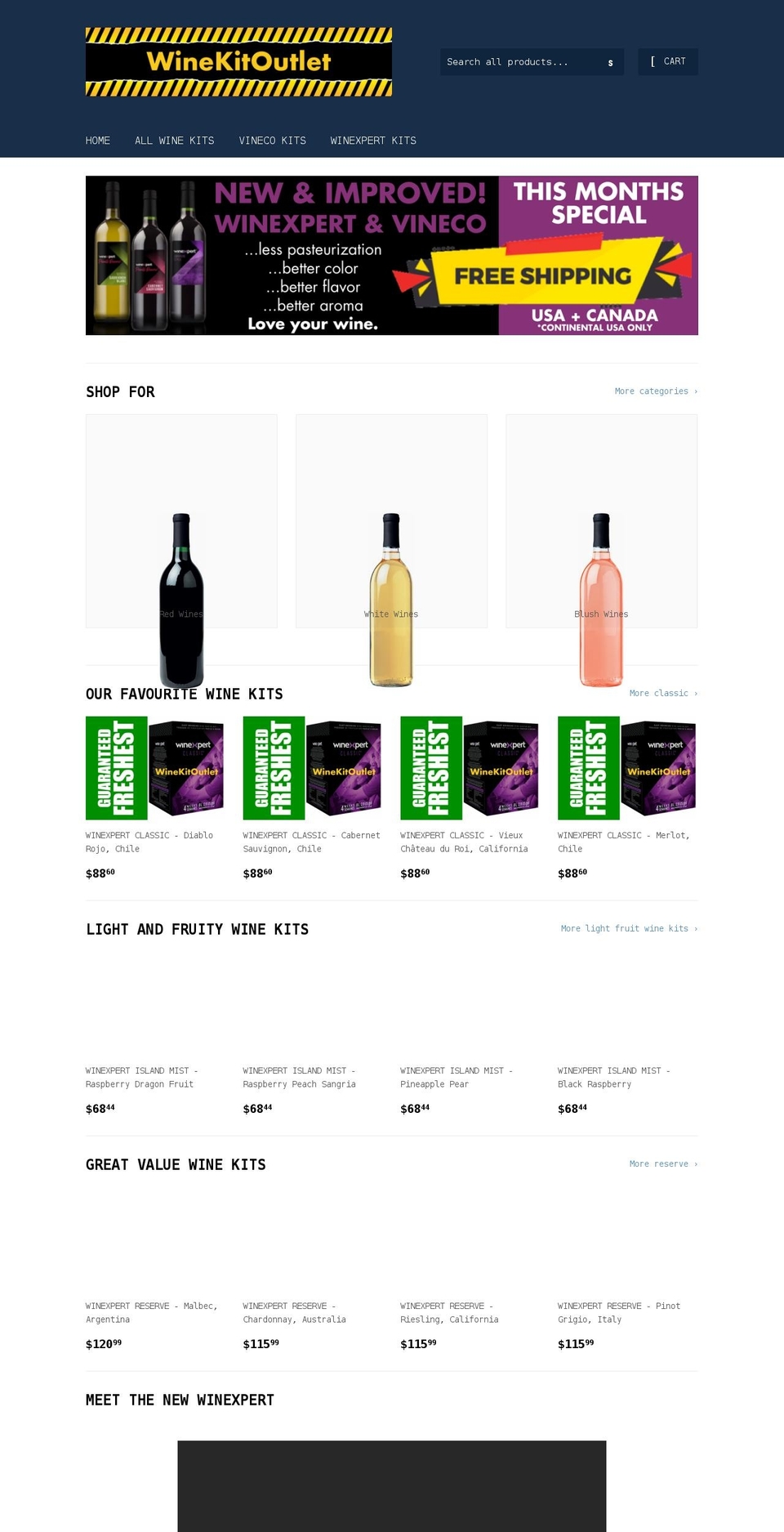 winekitoutlet.com shopify website screenshot