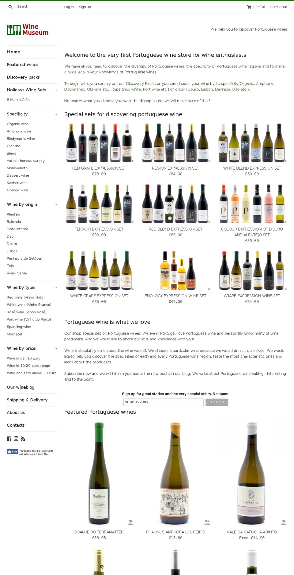 winemuseum.pt shopify website screenshot