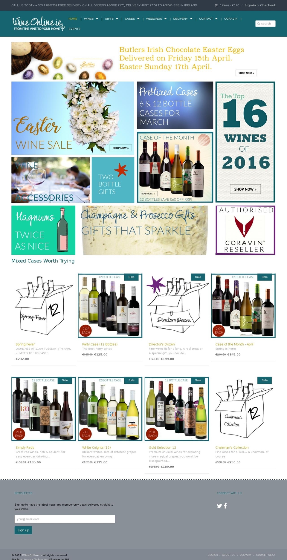 wineonline.ie shopify website screenshot