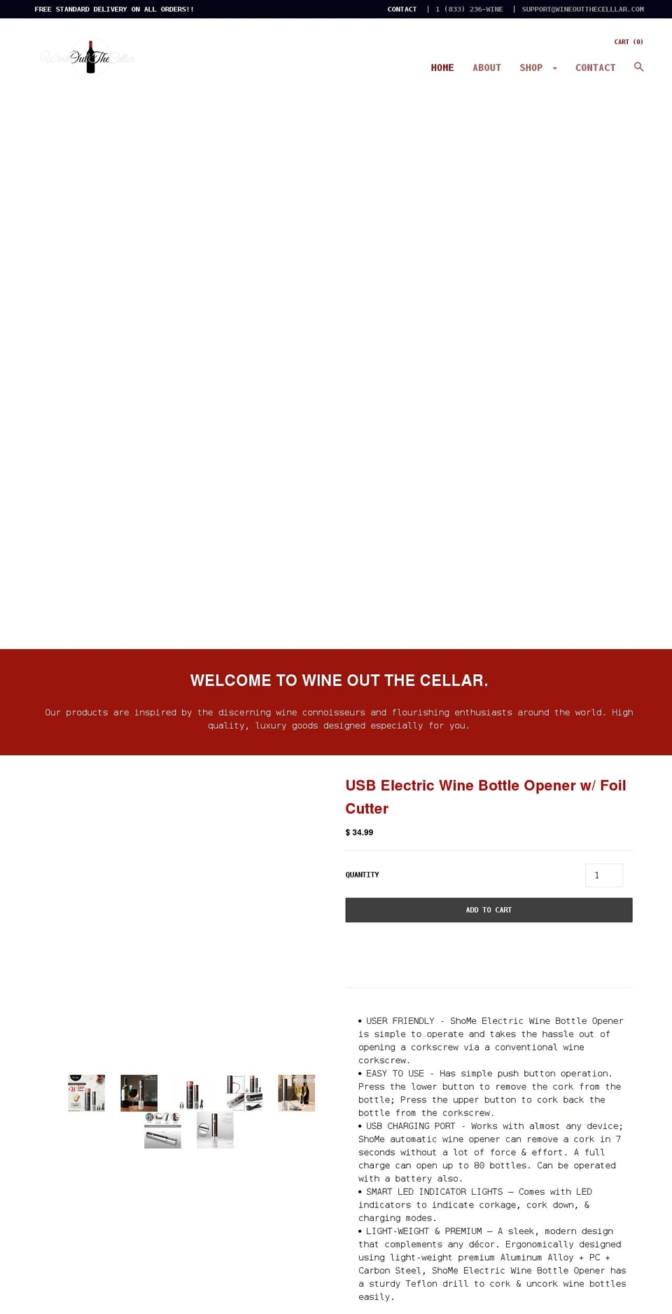 wineoutthecellar.com shopify website screenshot