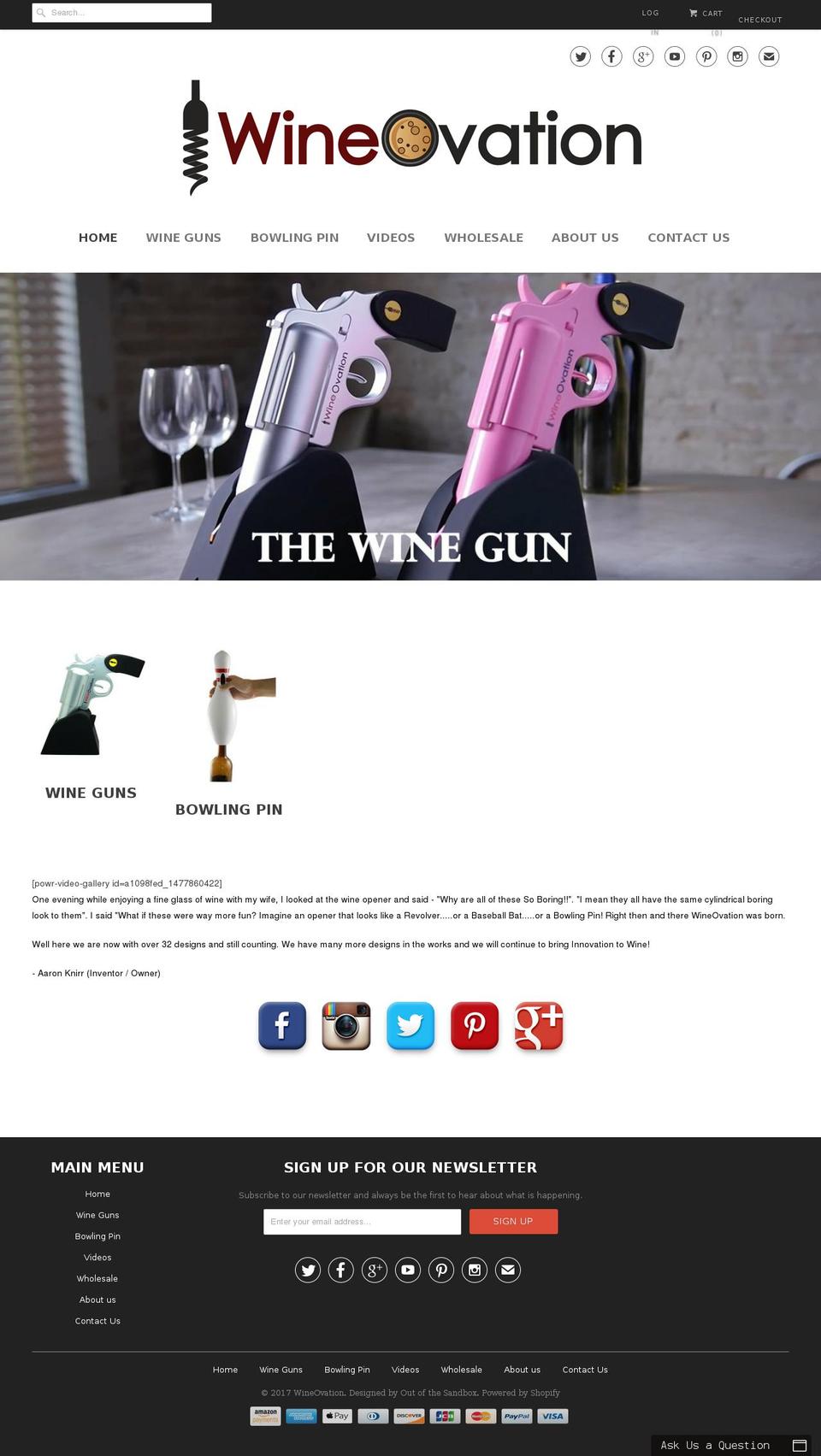 wineovation.com shopify website screenshot