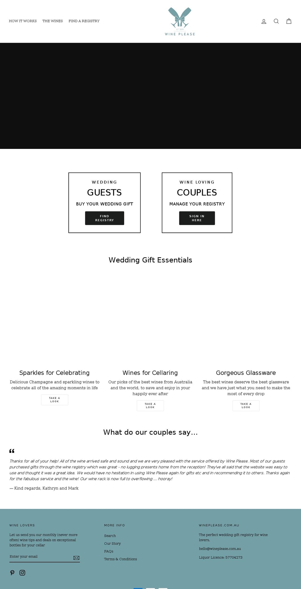 wineplease.com.au shopify website screenshot