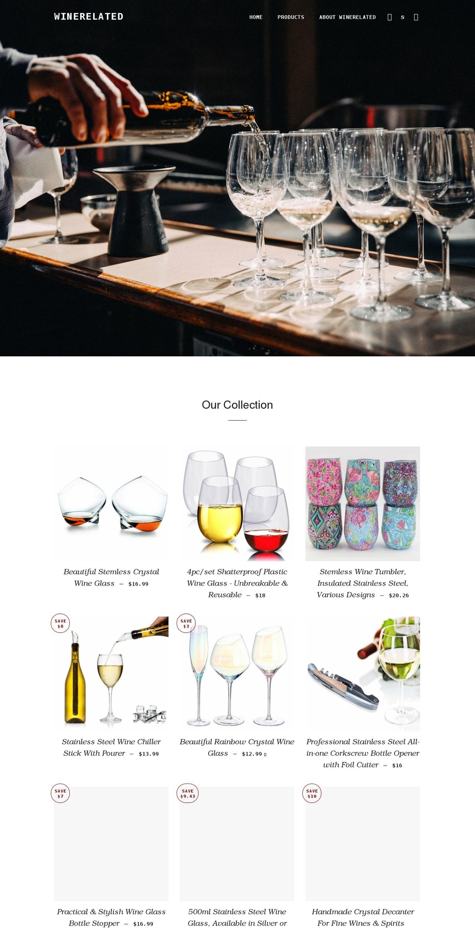 winerelated.net shopify website screenshot