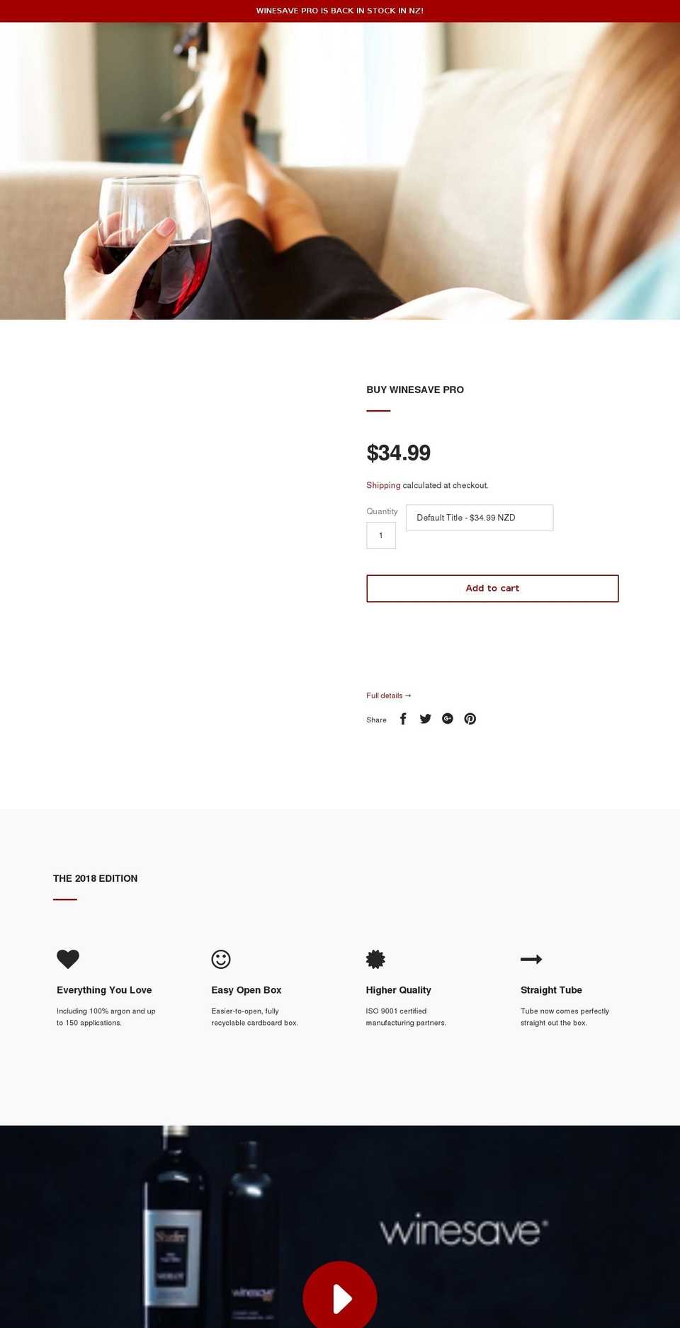 winesave.co.nz shopify website screenshot