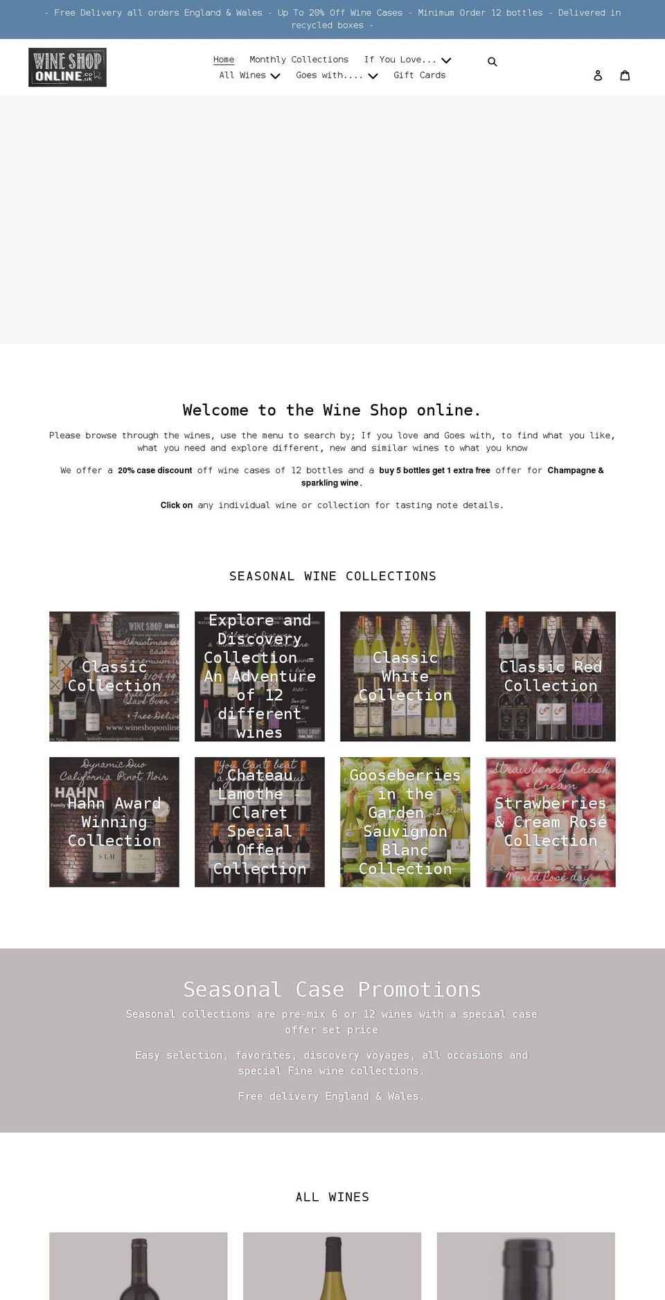 wineshoponline.co.uk shopify website screenshot