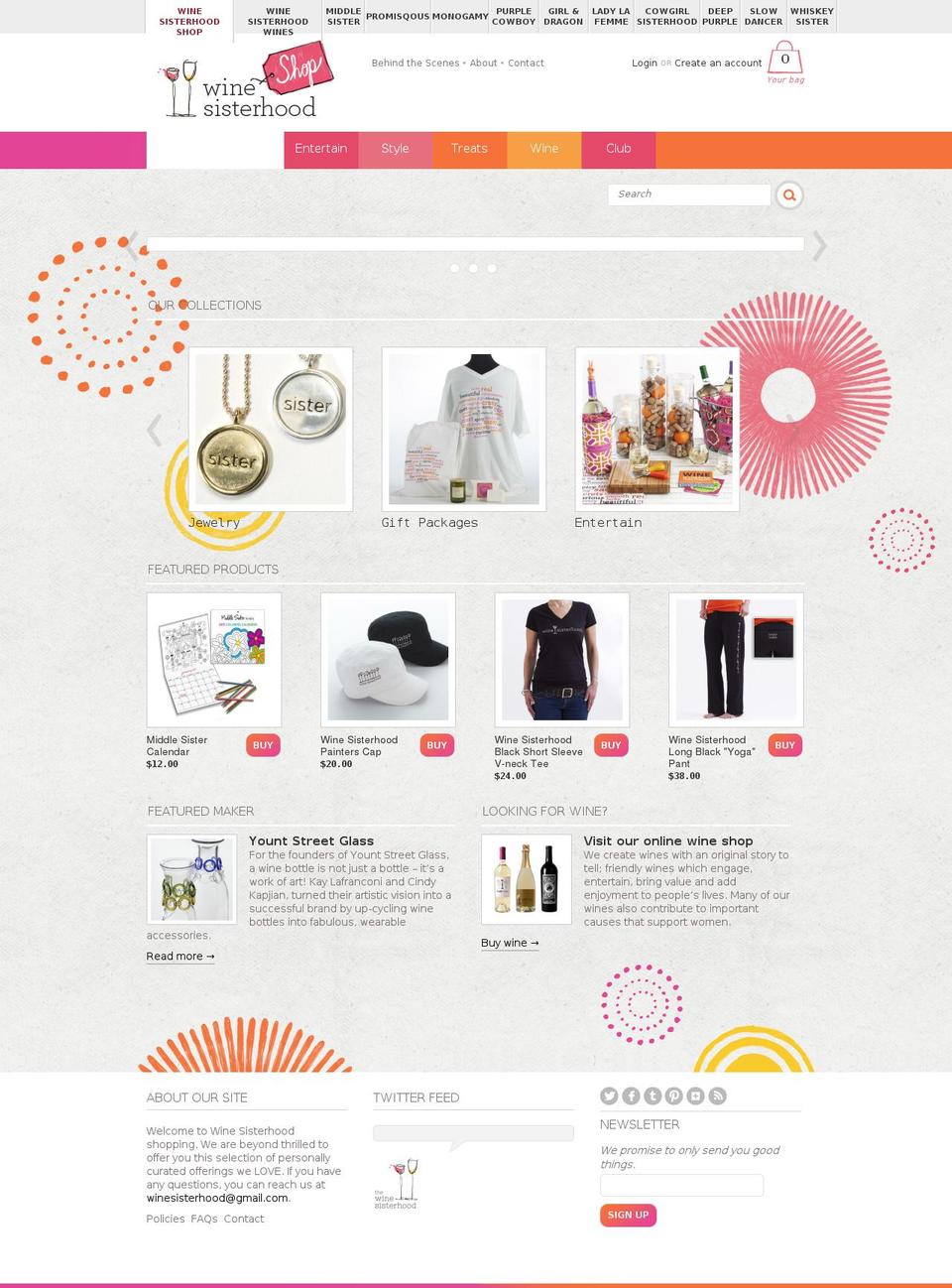 winesisterhoodshop.com shopify website screenshot