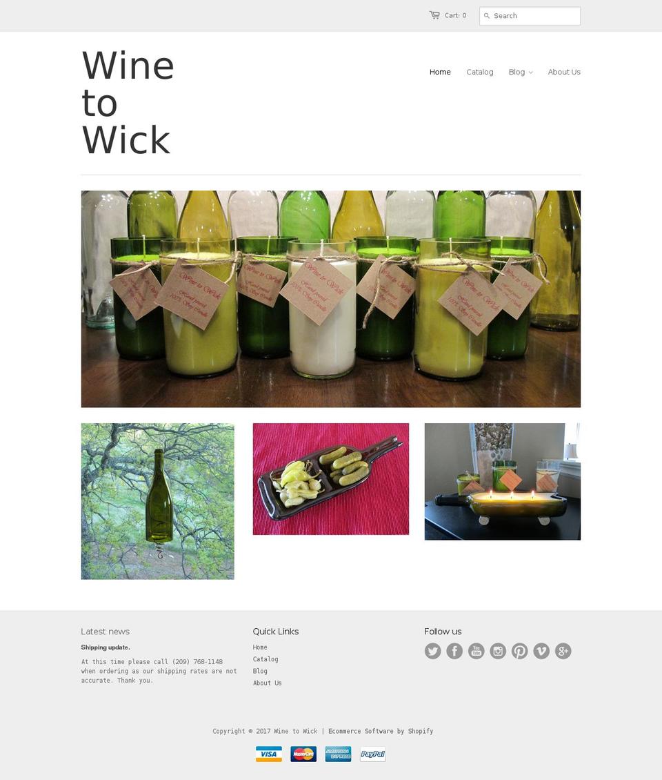 winetowick.net shopify website screenshot