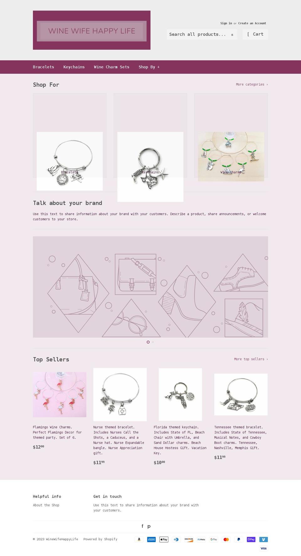 winewifehappylife.com shopify website screenshot