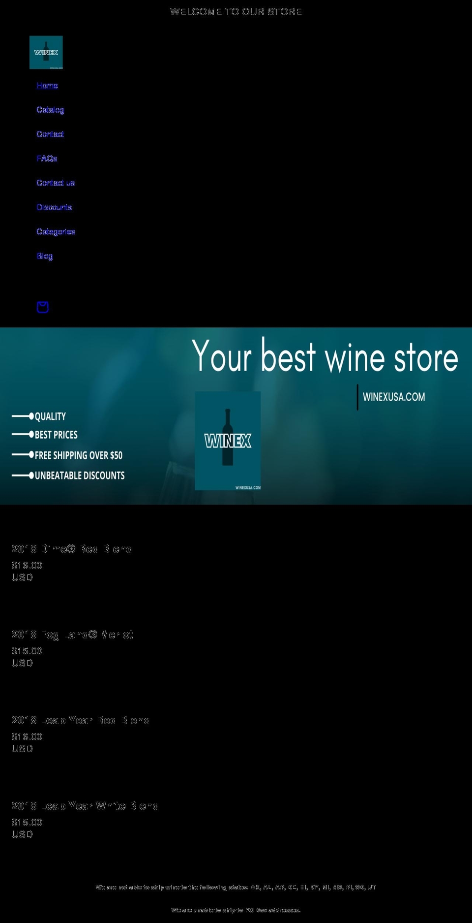 winexusa.com shopify website screenshot