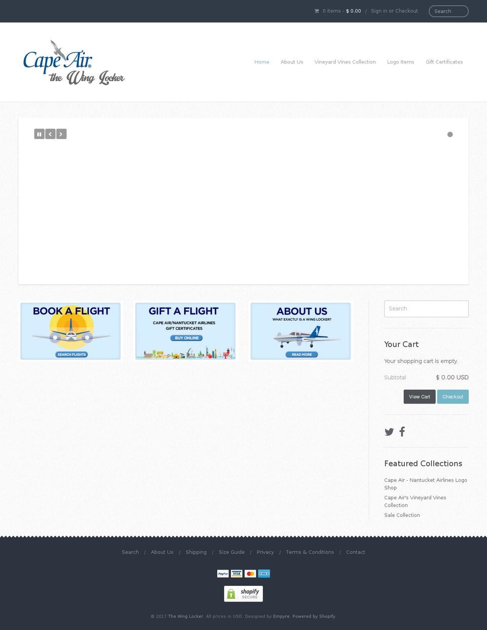 winglocker.com shopify website screenshot