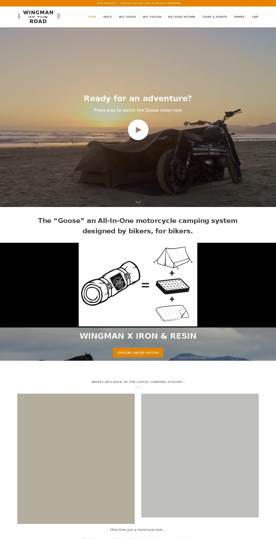 wingmanoftheroad.com shopify website screenshot