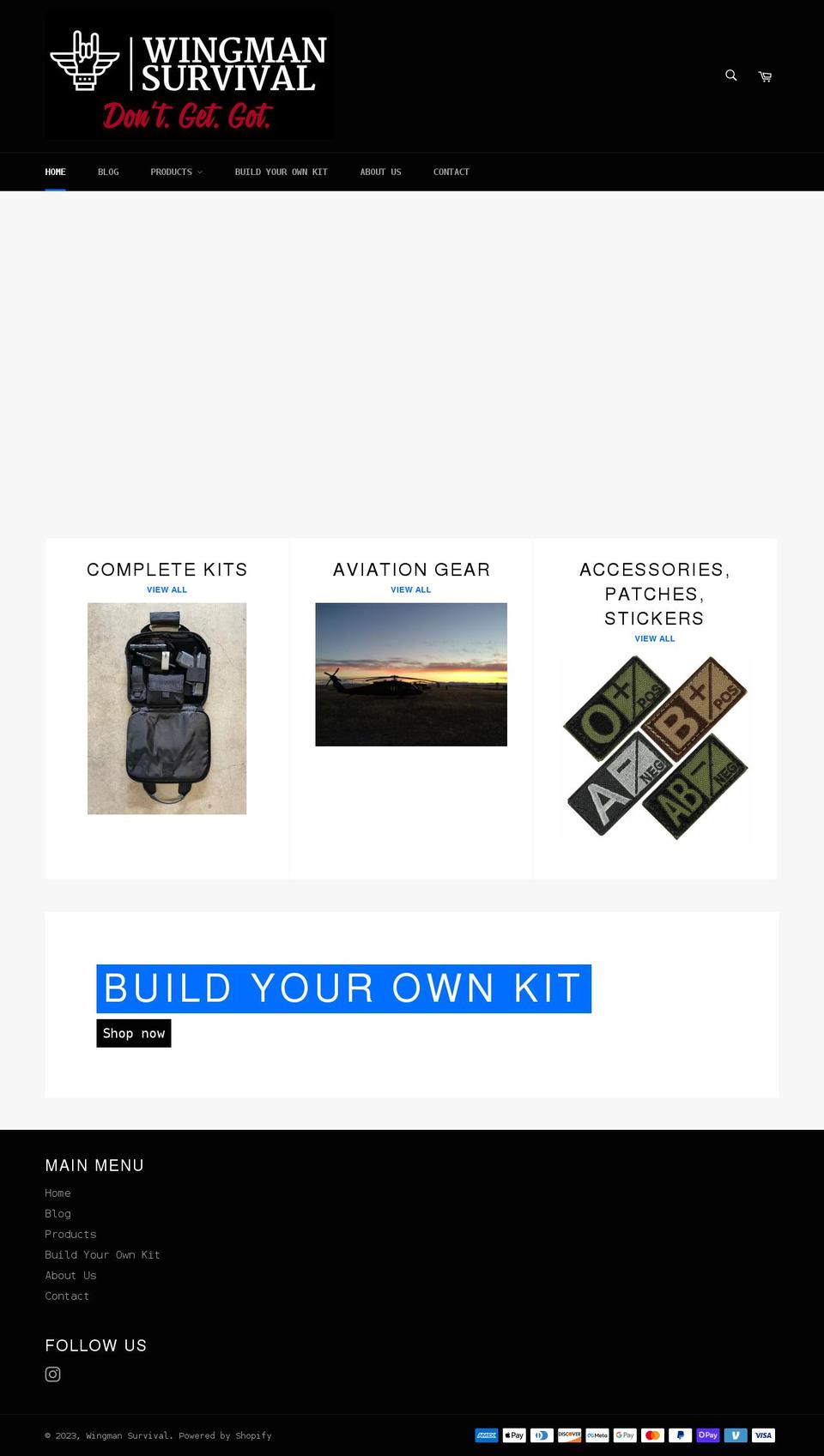 wingmansurvival.com shopify website screenshot