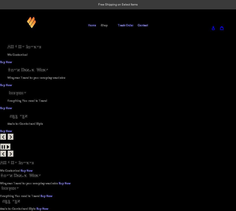 wingmantravels.shop shopify website screenshot