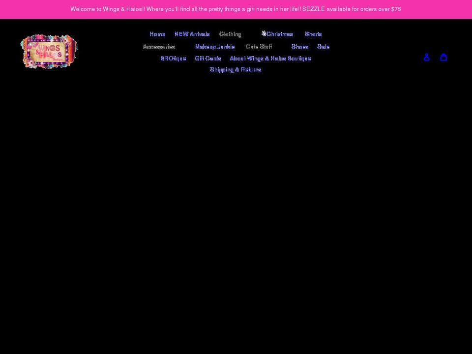 wingsandhalosboutique.com shopify website screenshot