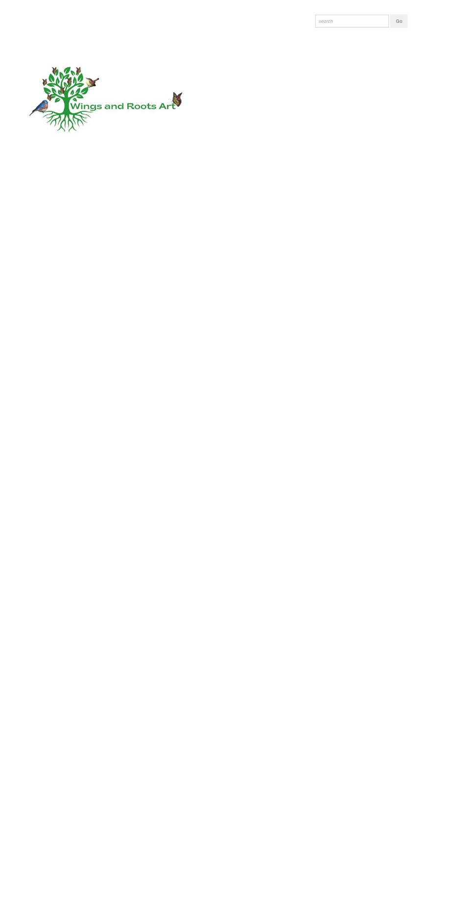 wingsandrootsart.com shopify website screenshot