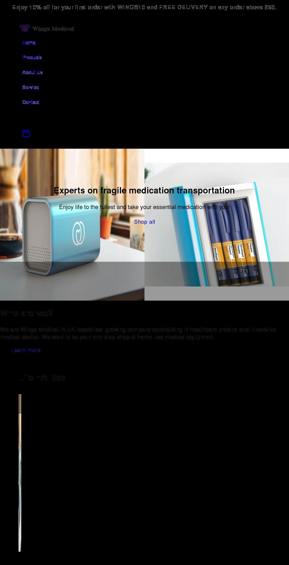 wingsmed.com shopify website screenshot
