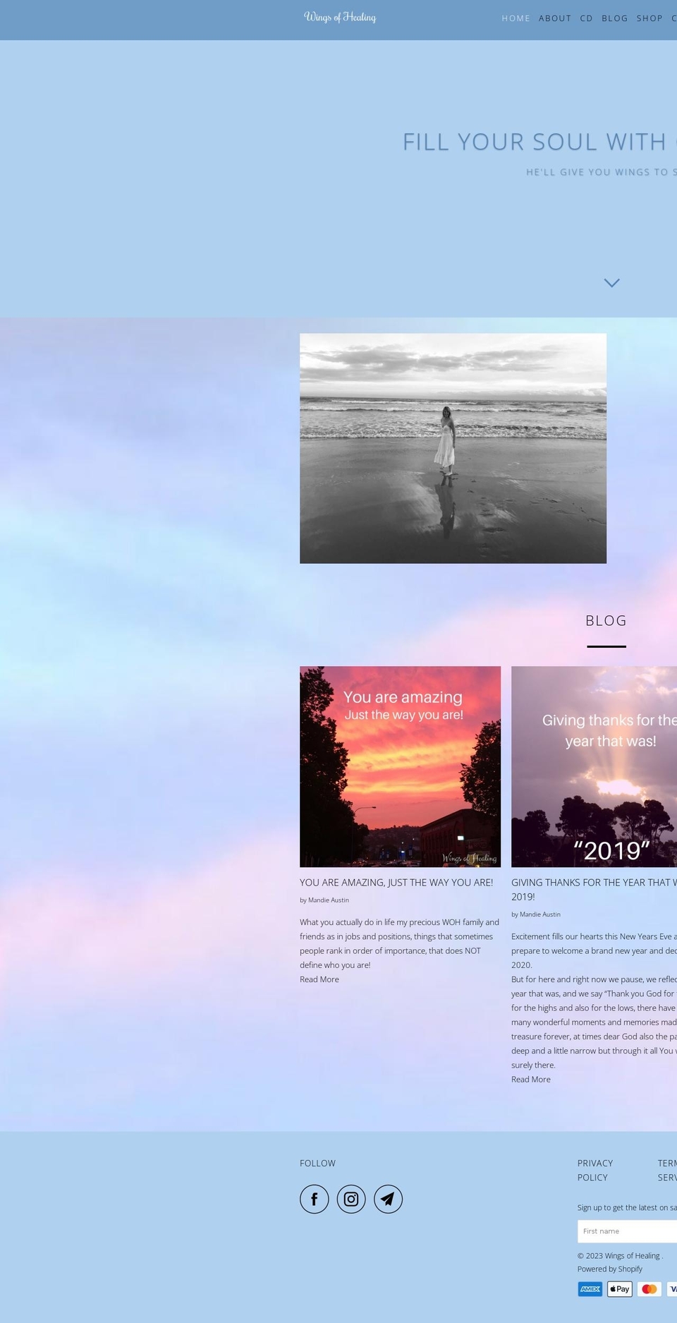 wingsofhealing.com shopify website screenshot