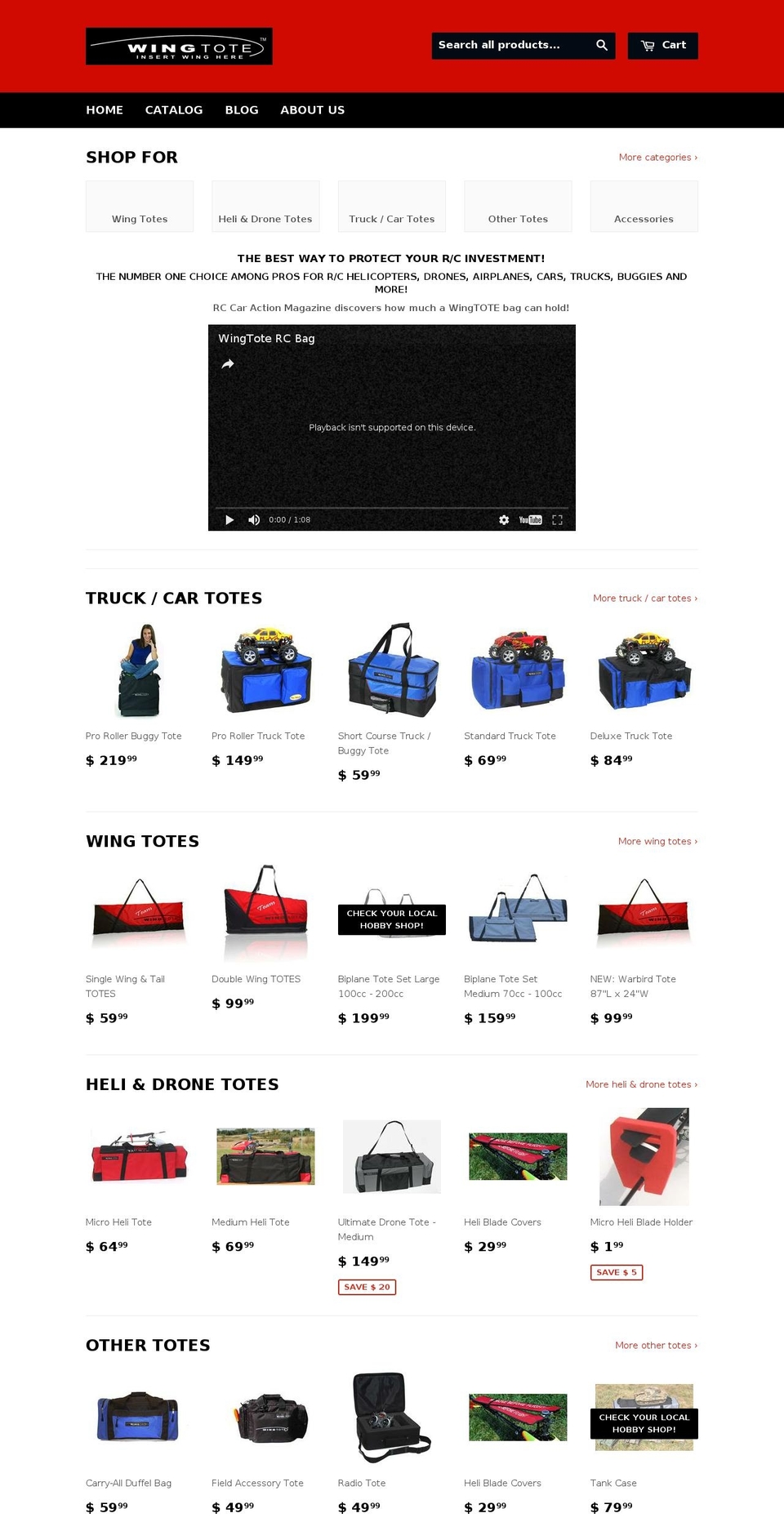 wingtote.com shopify website screenshot