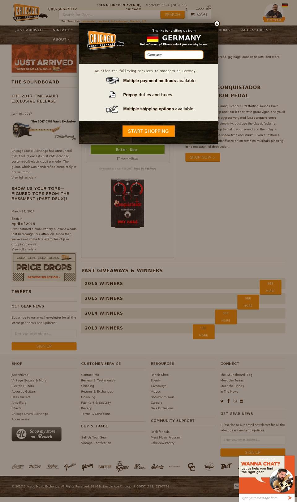 Chicago Music Exchange V6 (Bundling Capability) Shopify theme site example winguitars.com