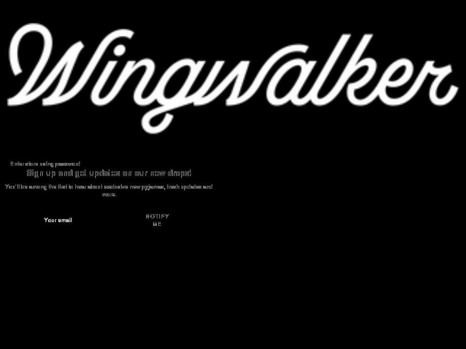 wingwalker.com shopify website screenshot