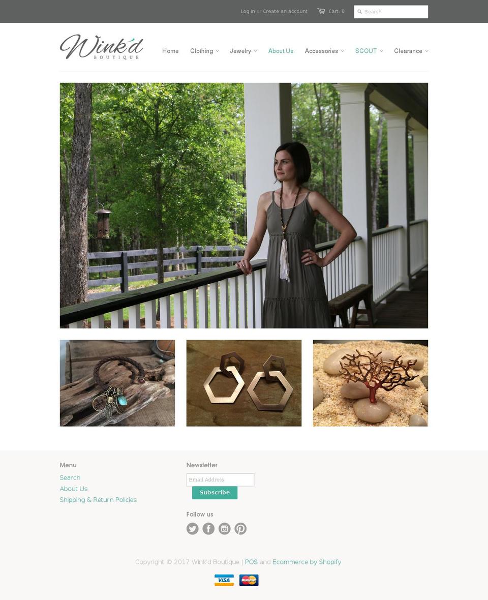 winkedboutique.com shopify website screenshot