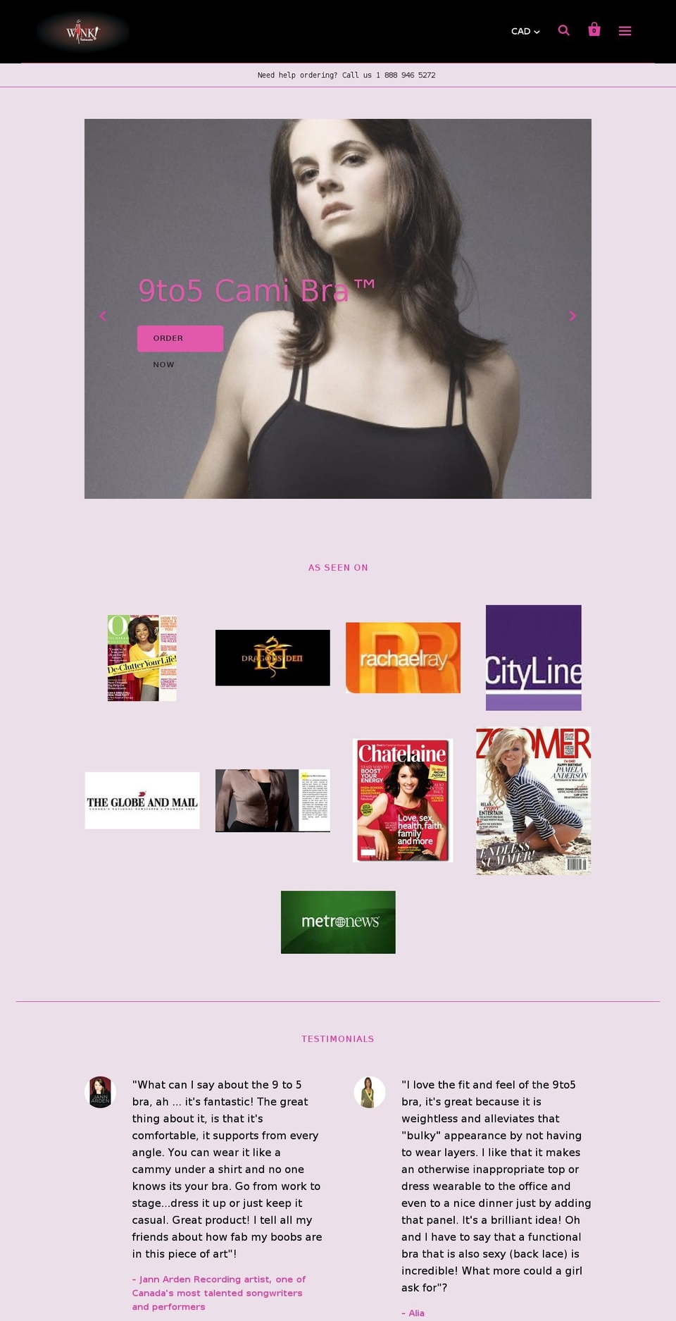 winkintimates.com shopify website screenshot