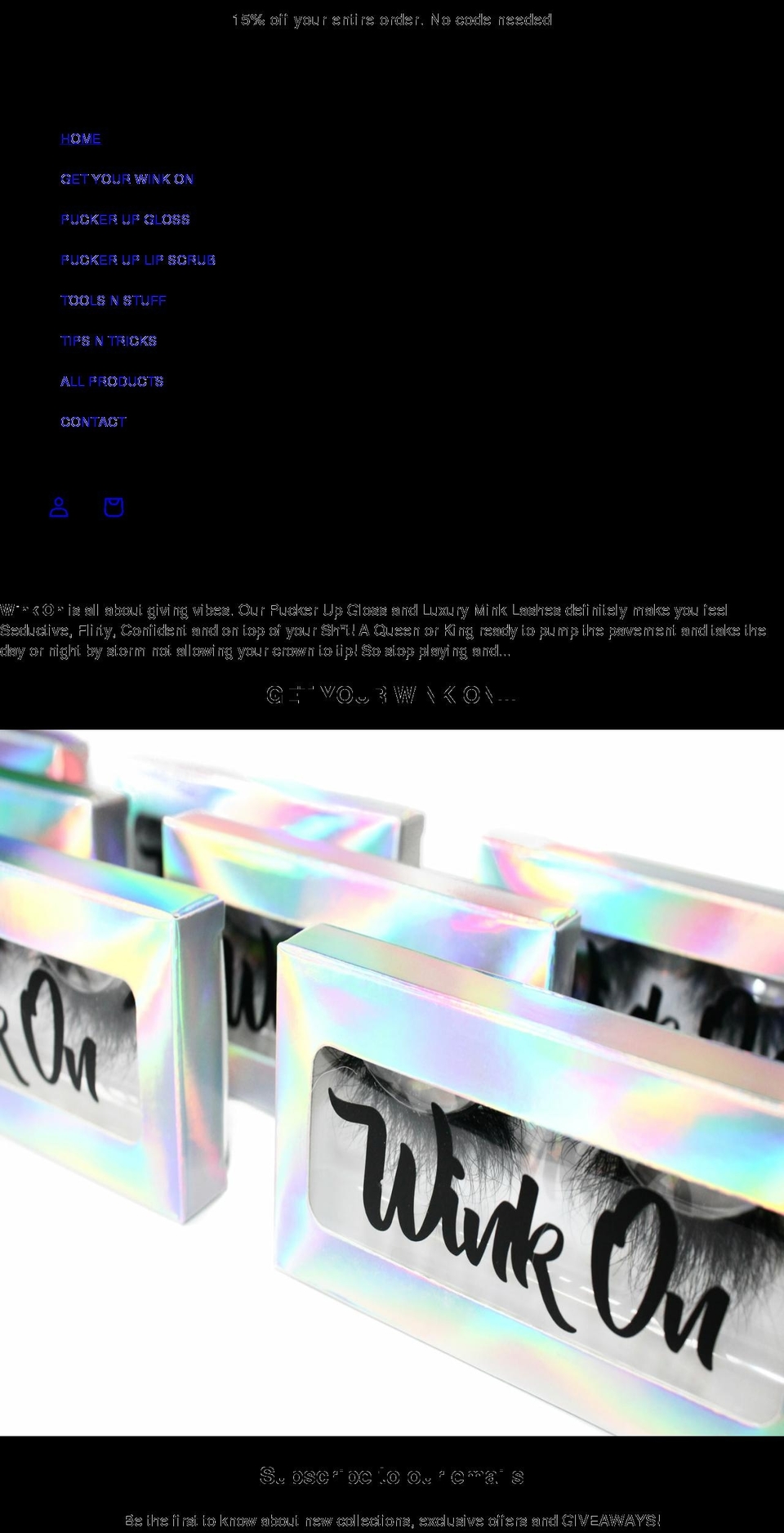 winkonlashes.com shopify website screenshot