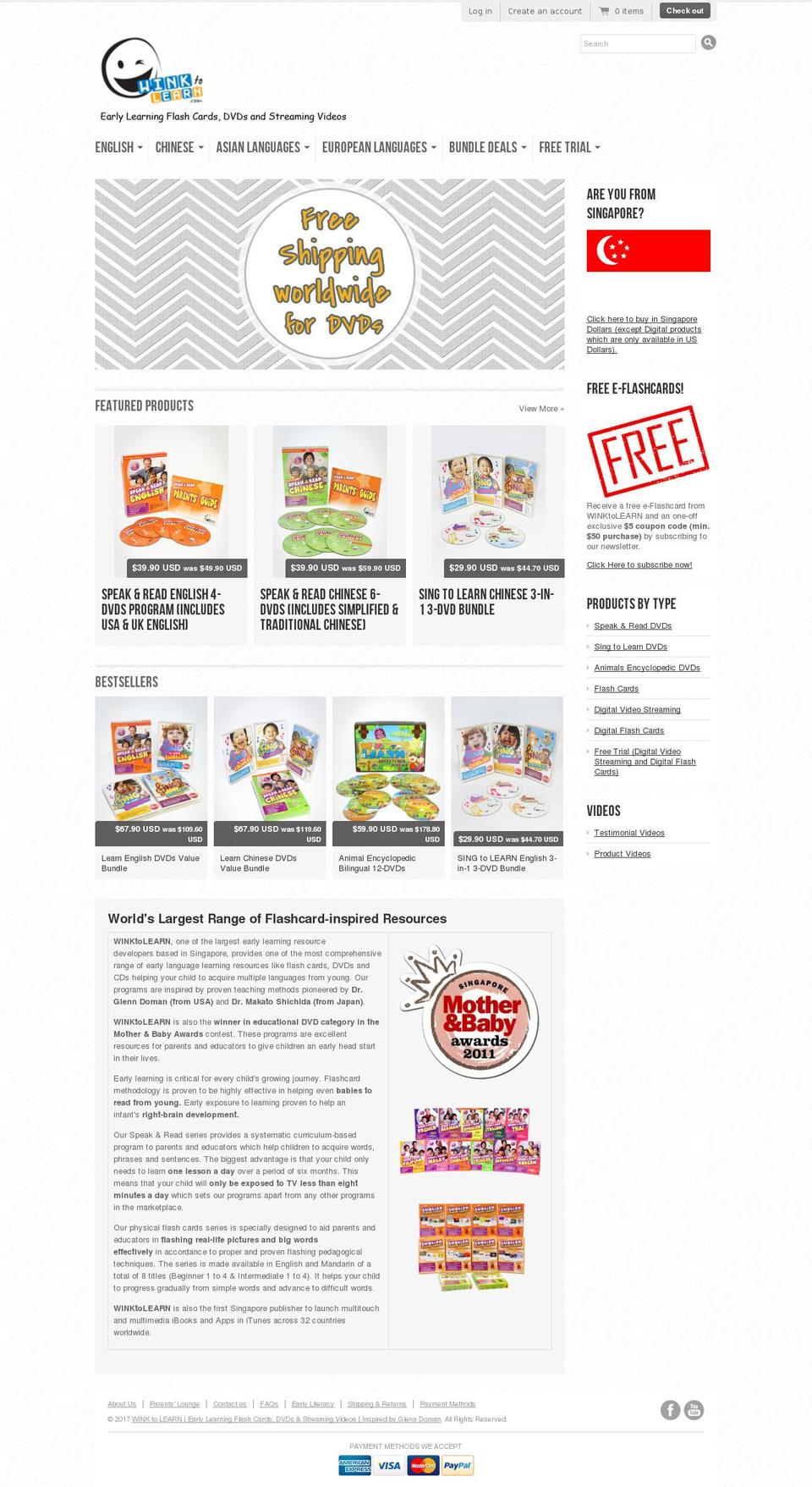 winktolearn.com shopify website screenshot