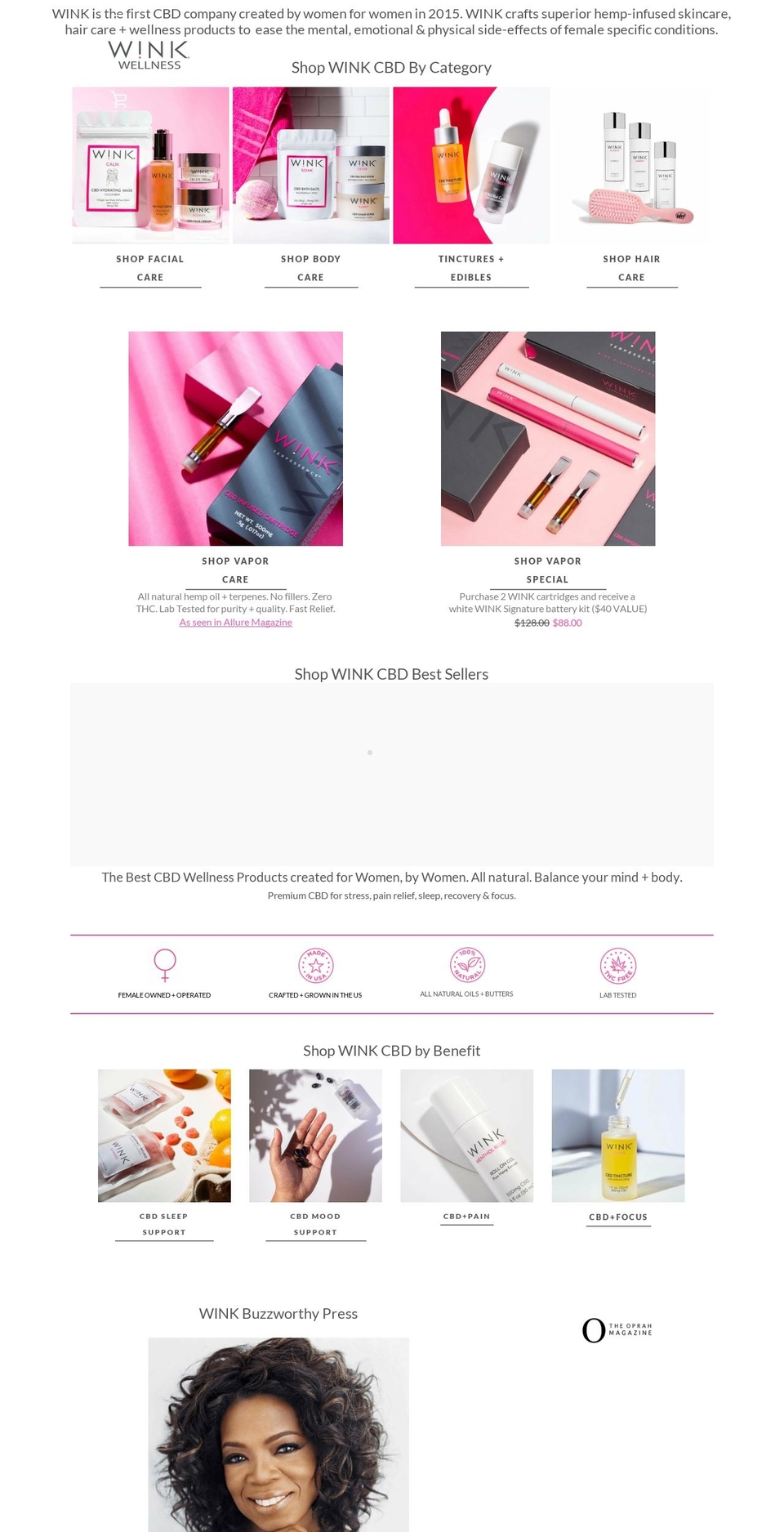 winkwellness.com shopify website screenshot