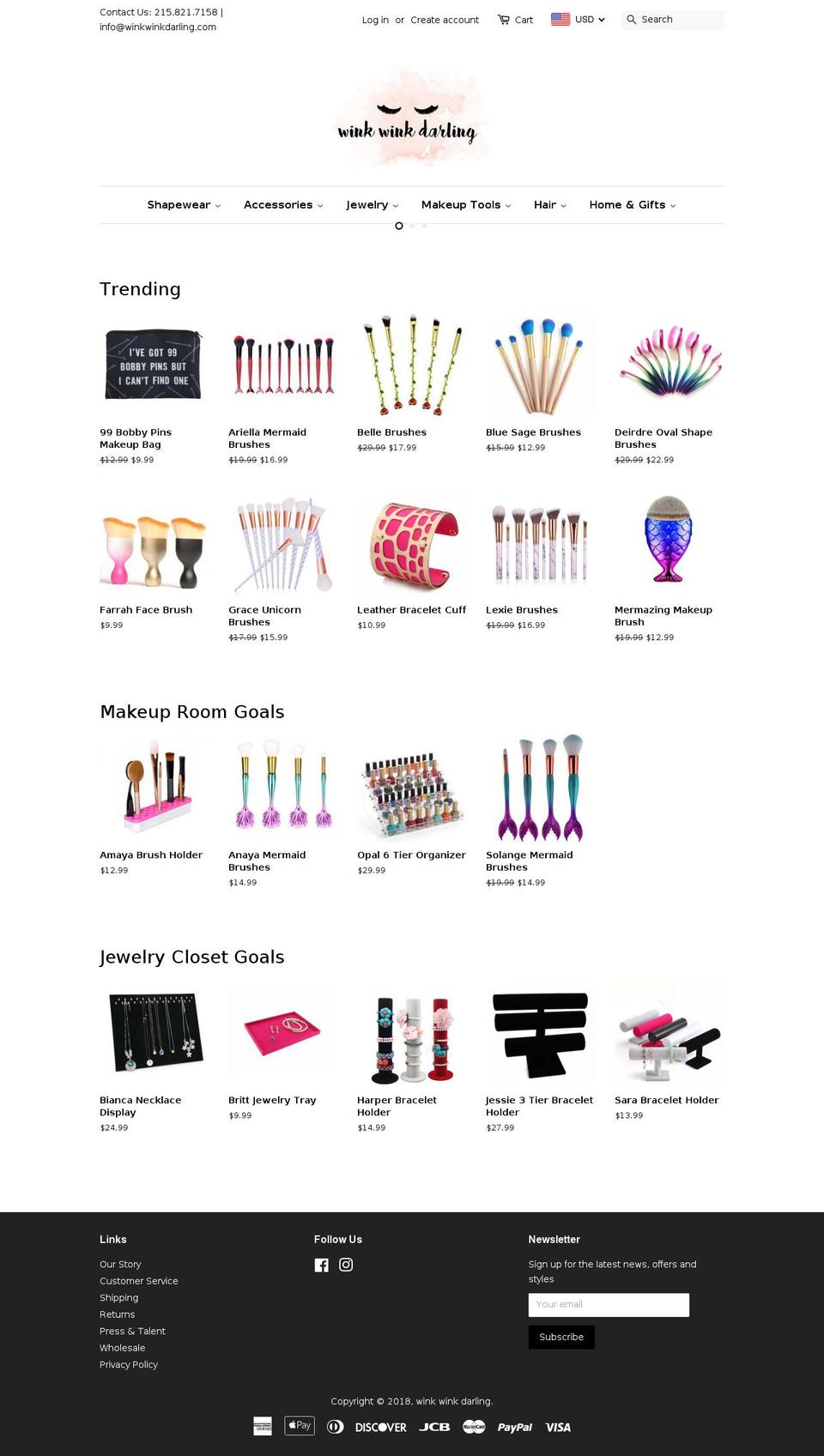 winkwinkdarling.com shopify website screenshot