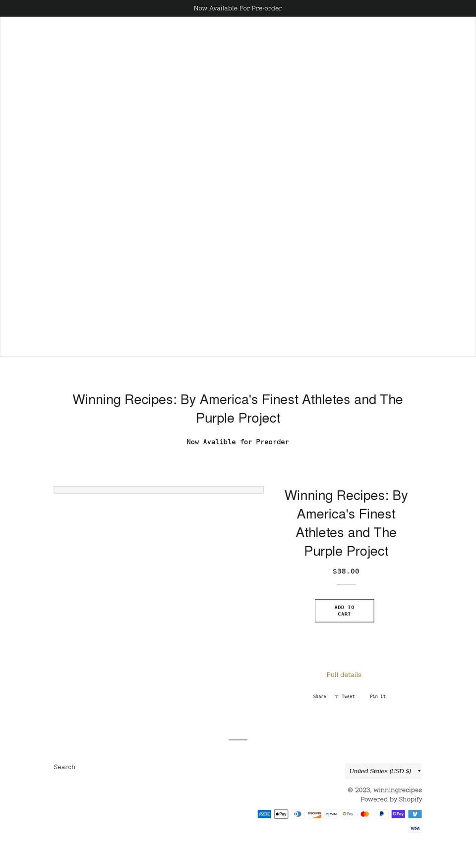 winningrecipes.org shopify website screenshot