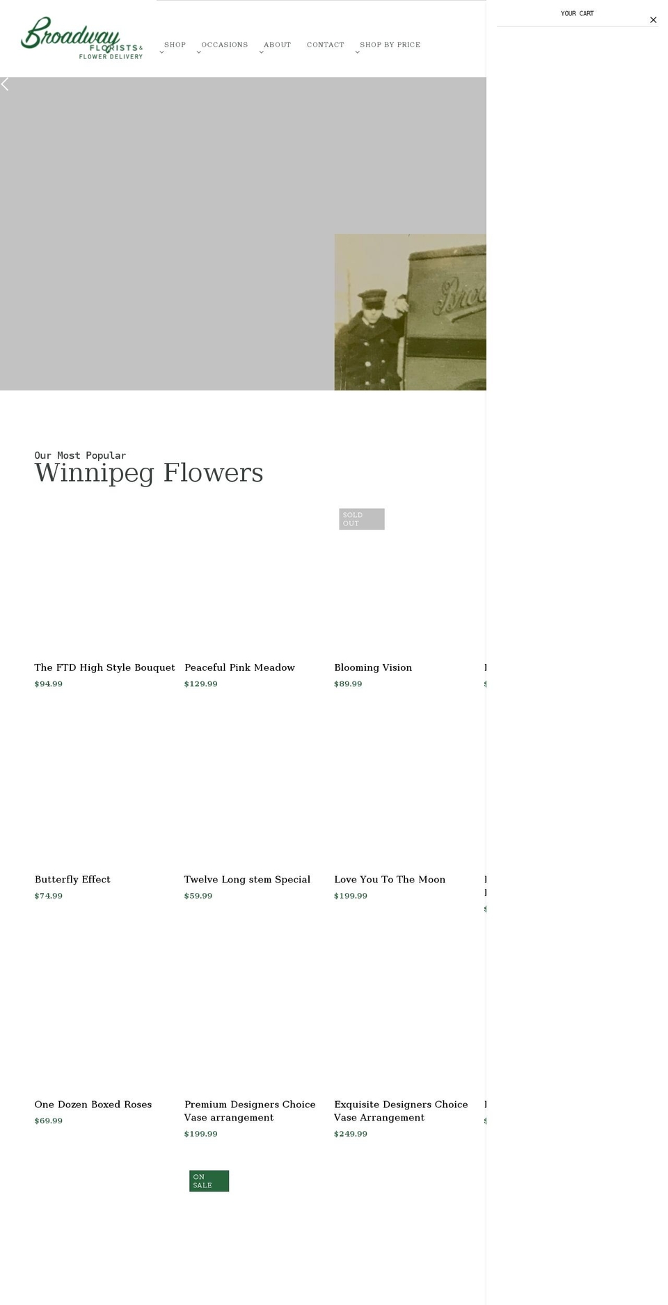 December Shopify theme site example winnipeg.florist