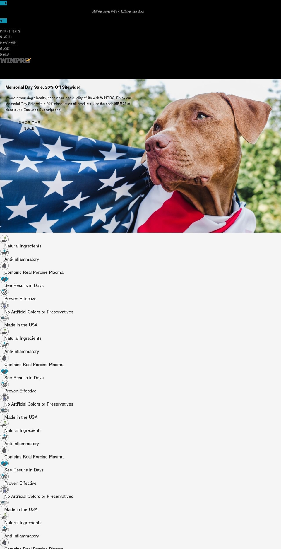 winpropet.com shopify website screenshot