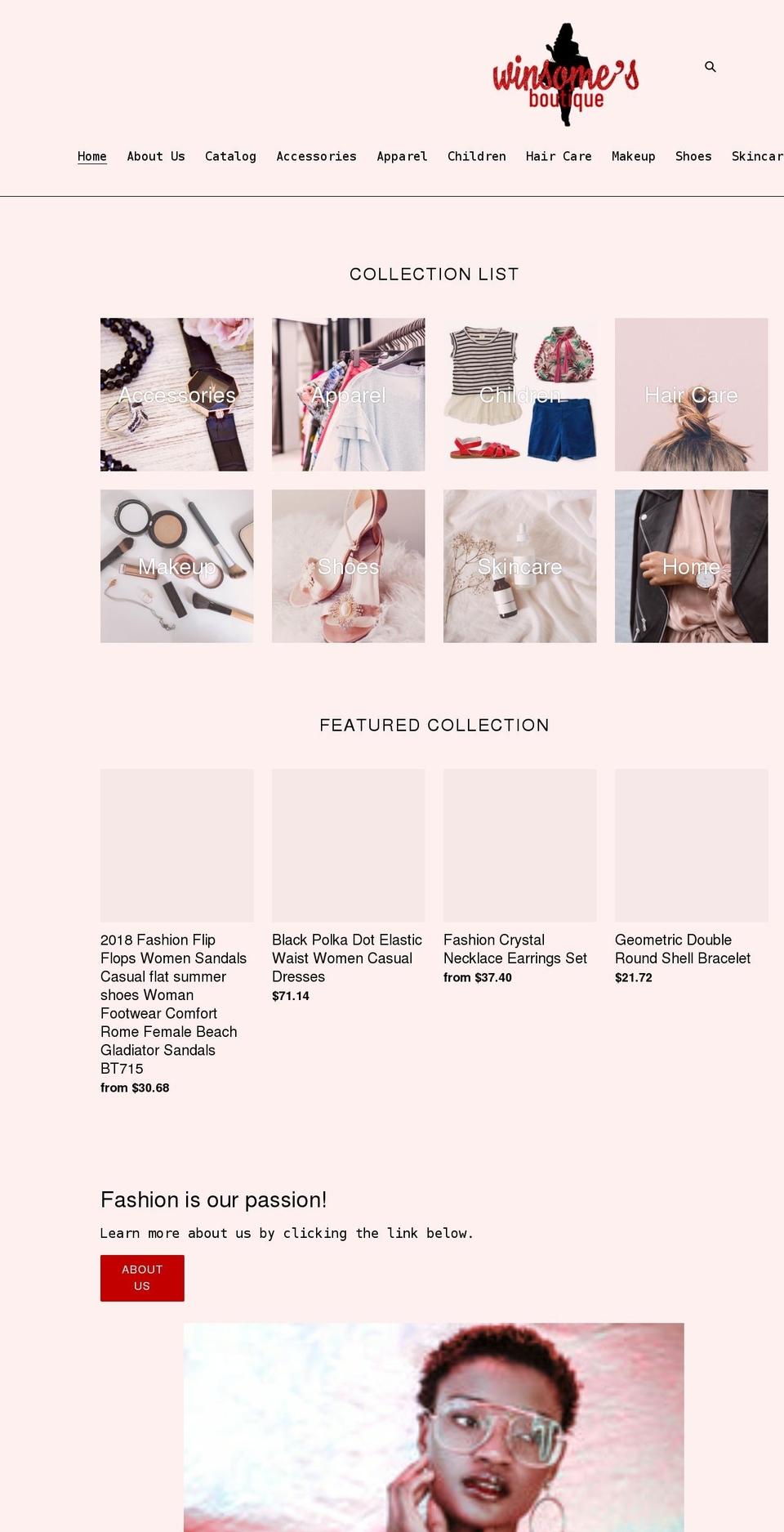 winsomesboutique.com shopify website screenshot