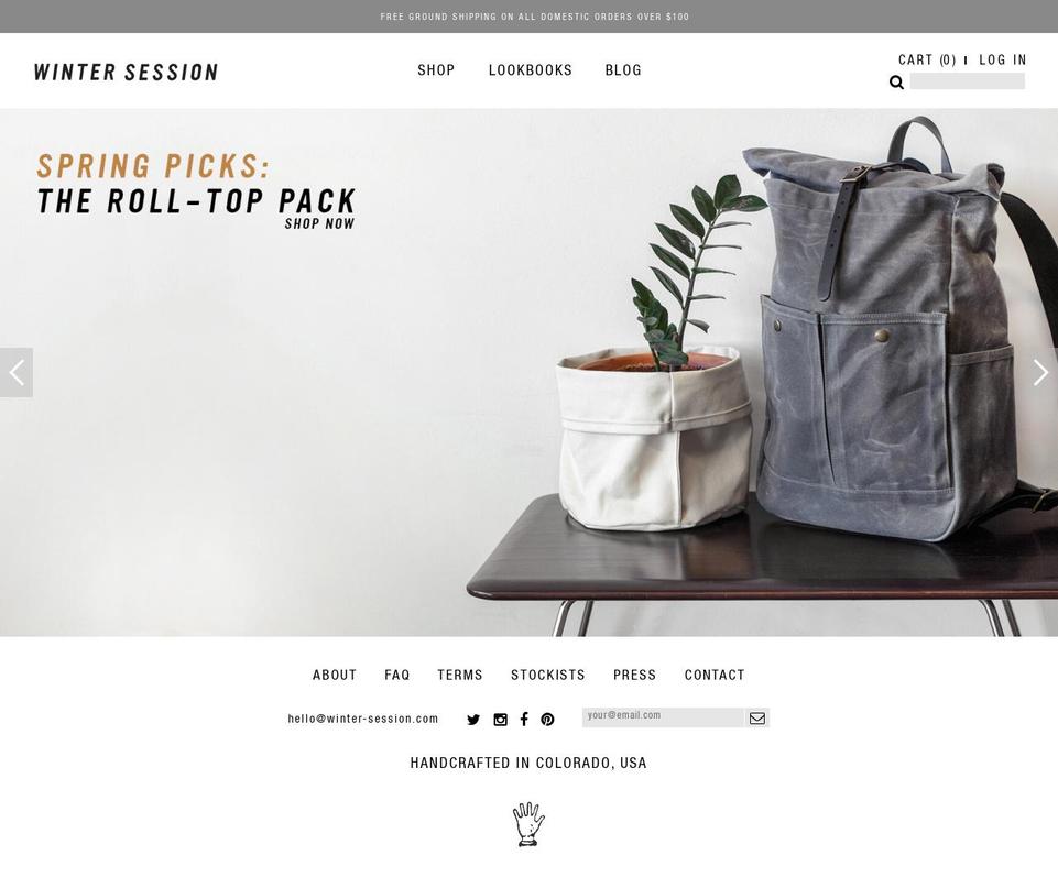 winter-session.com shopify website screenshot