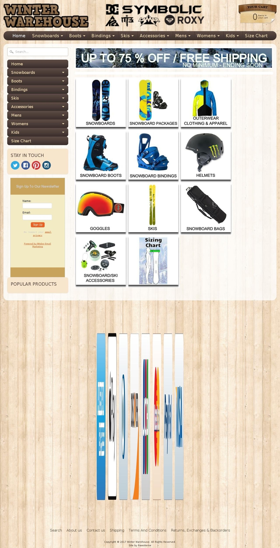 winter-warehouse.com shopify website screenshot