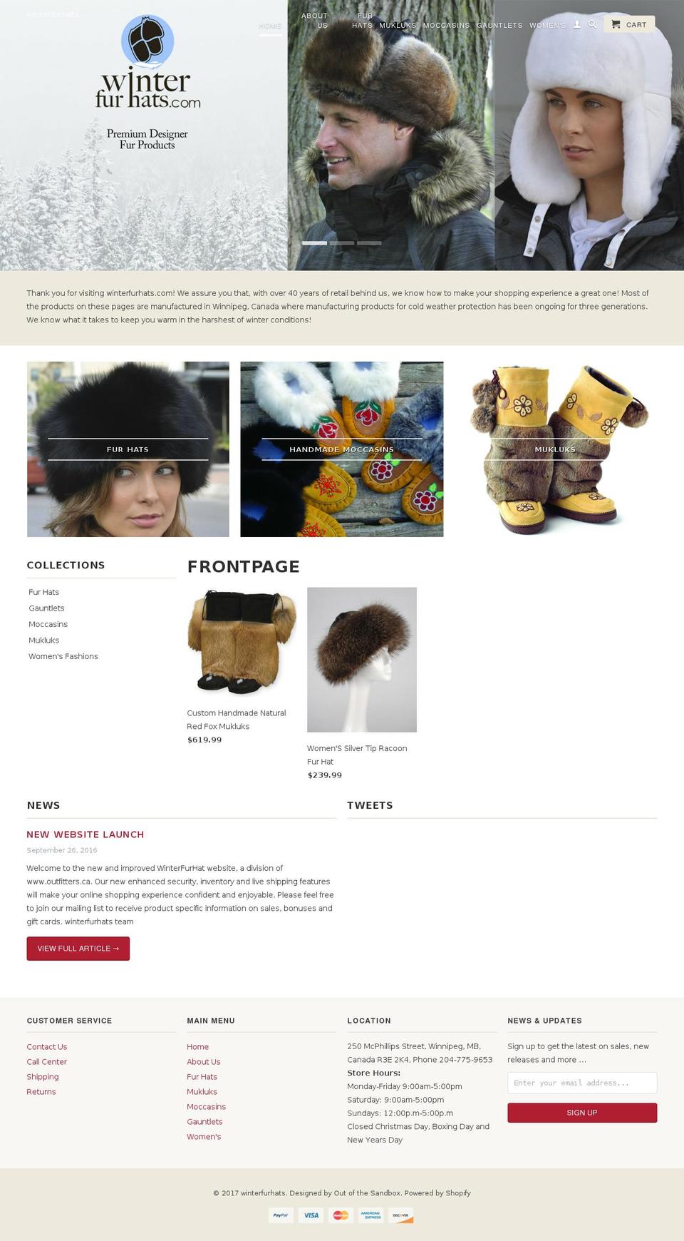 winterfurhats.com shopify website screenshot