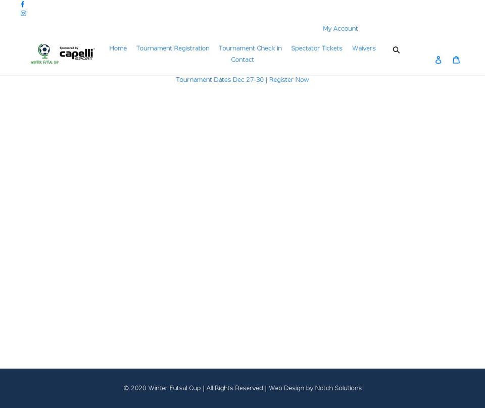 winterfutsalcup.com shopify website screenshot