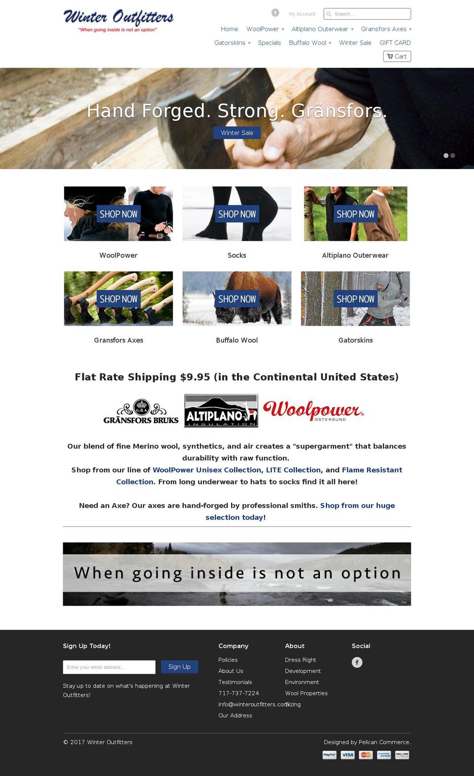 winteroutfitters.com shopify website screenshot