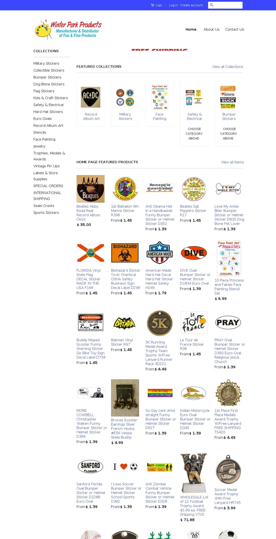 winterparkproducts.com shopify website screenshot