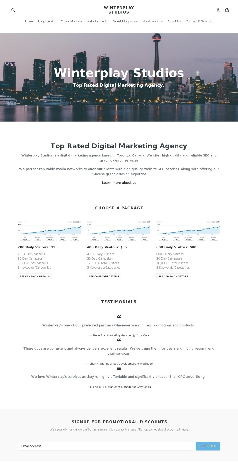 winterplaystudios.com shopify website screenshot