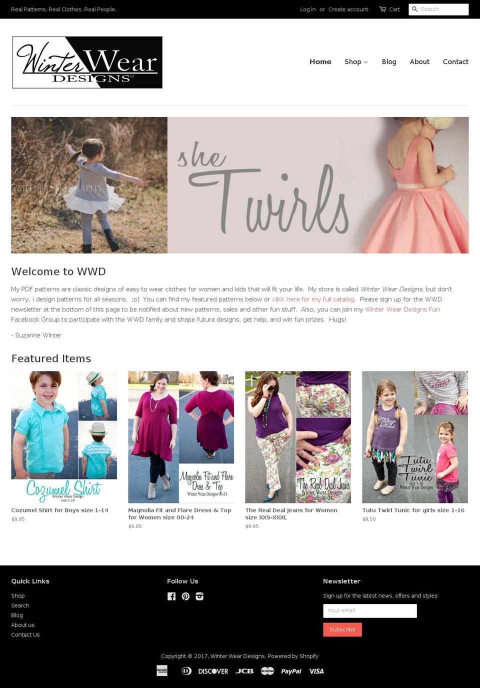 winterweardesigns.com shopify website screenshot