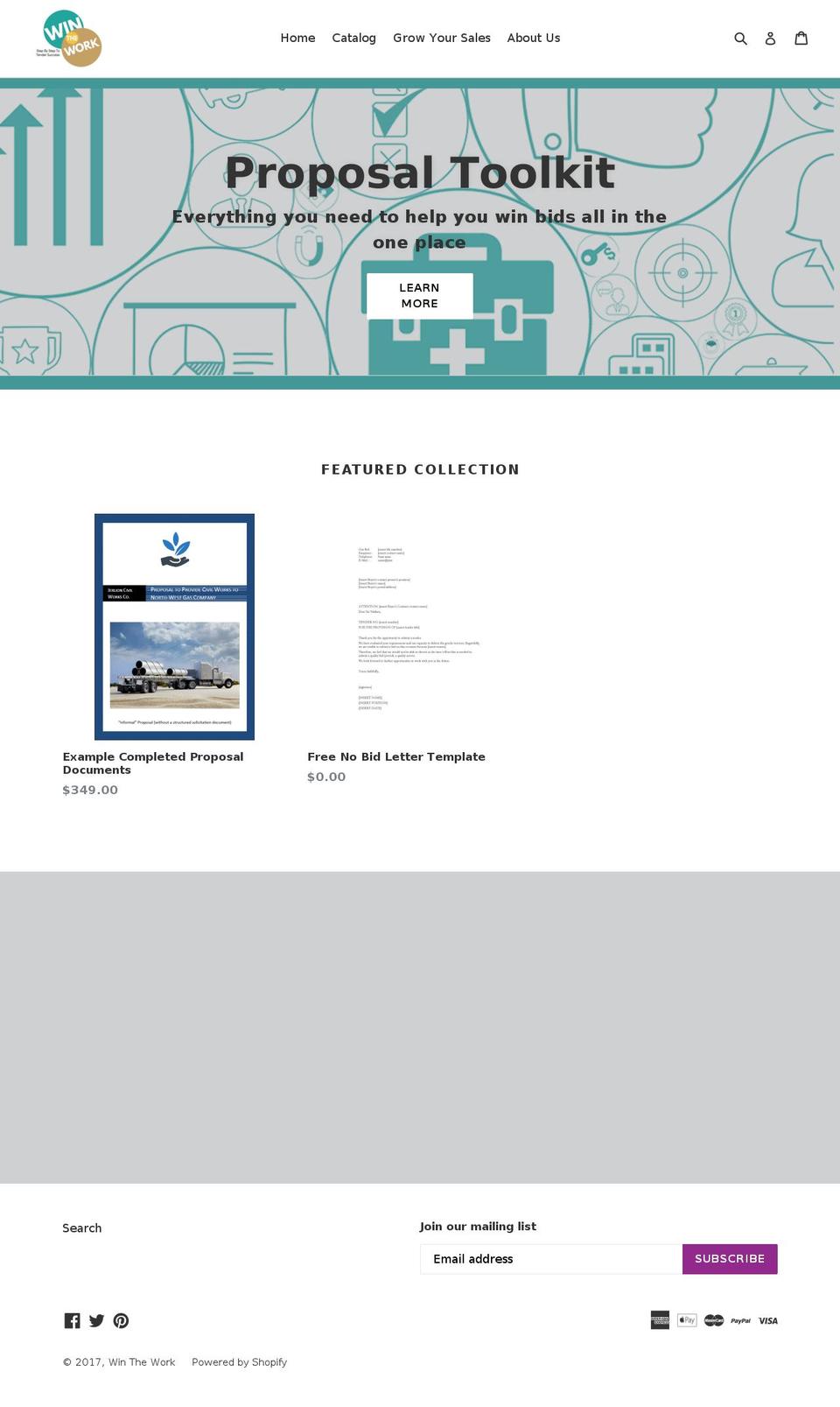 winthework.com shopify website screenshot