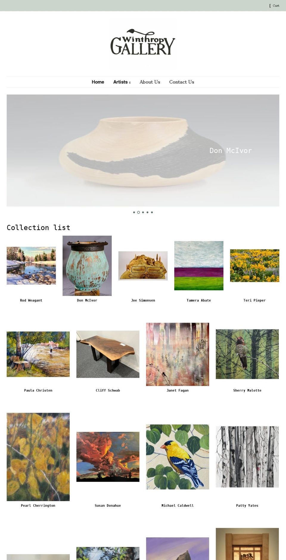 winthropgallery.com shopify website screenshot