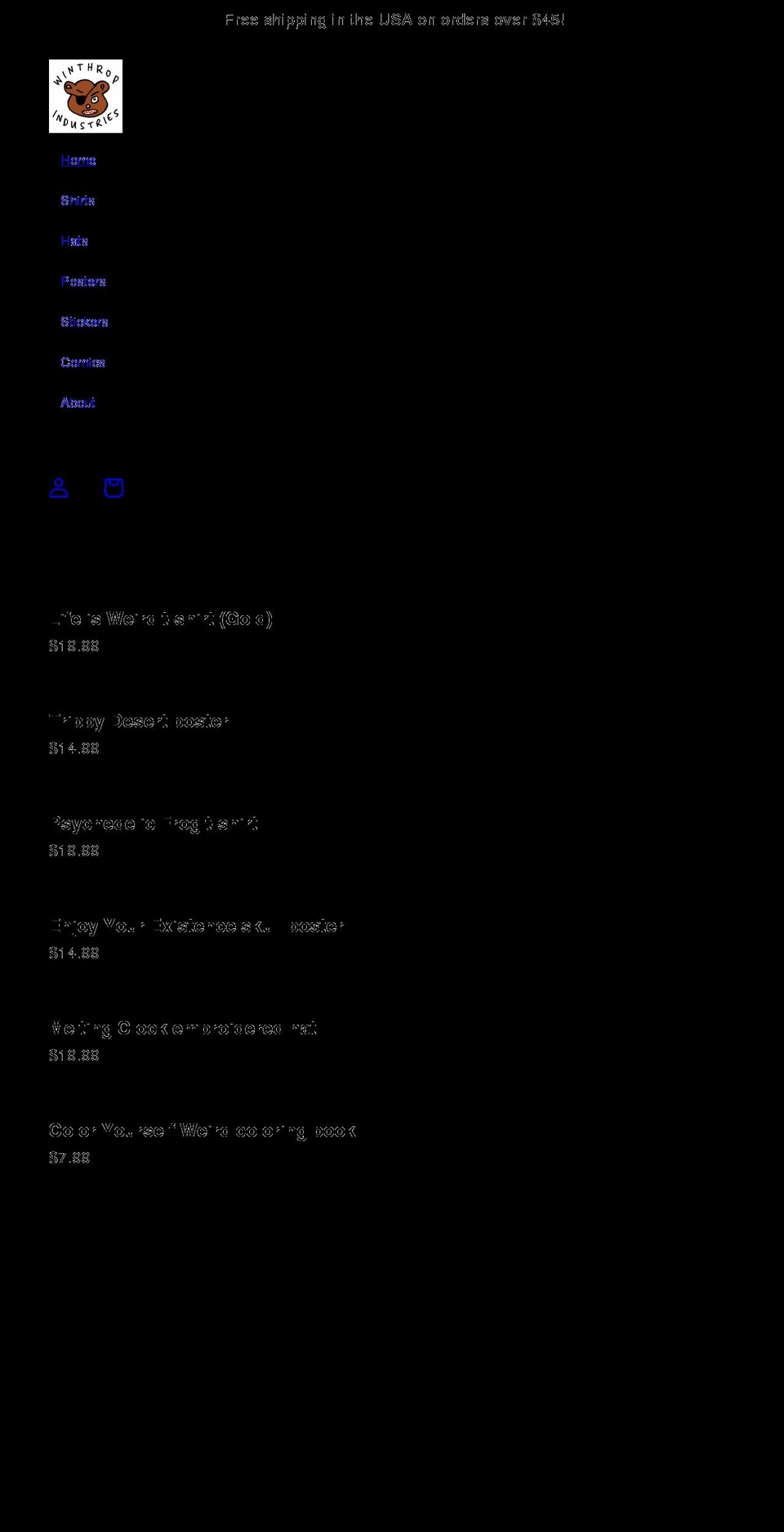 winthropindustries.com shopify website screenshot