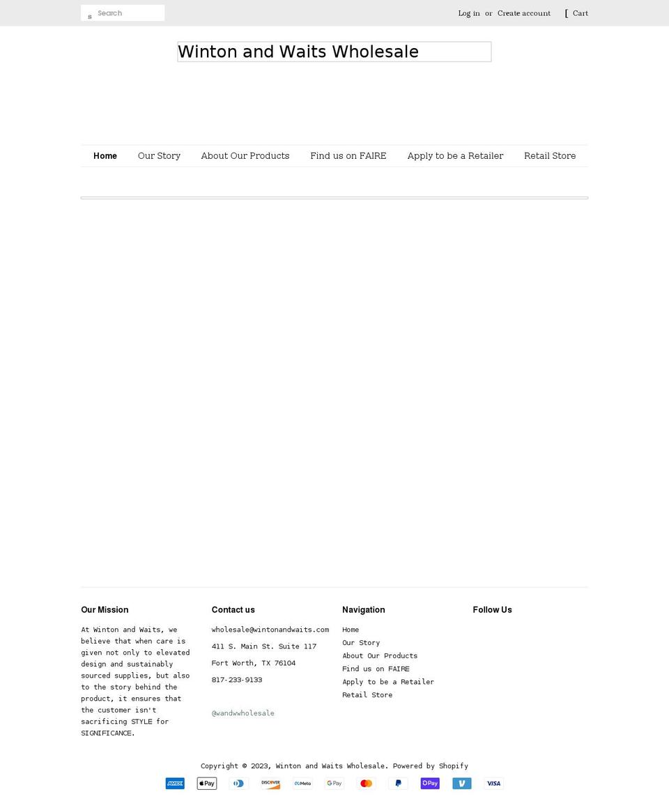 wintonandwaitswholesale.com shopify website screenshot