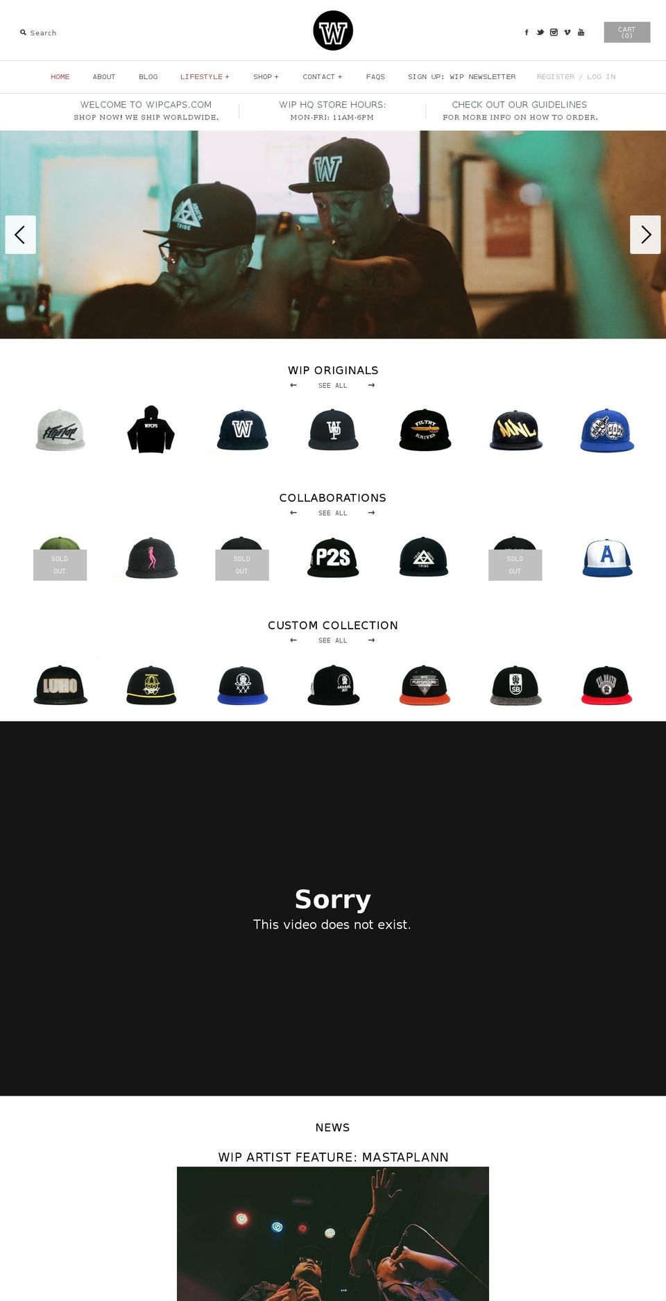 wipcaps.com shopify website screenshot