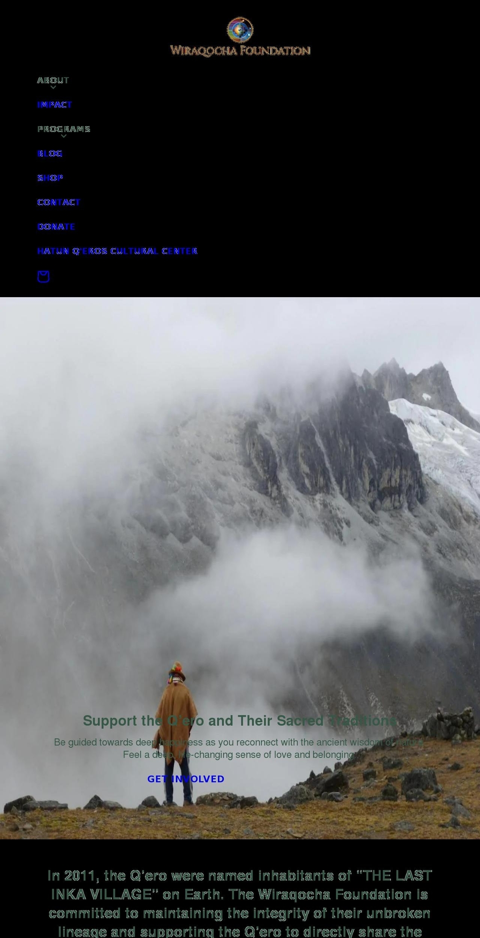 wiraqochafoundation.org shopify website screenshot
