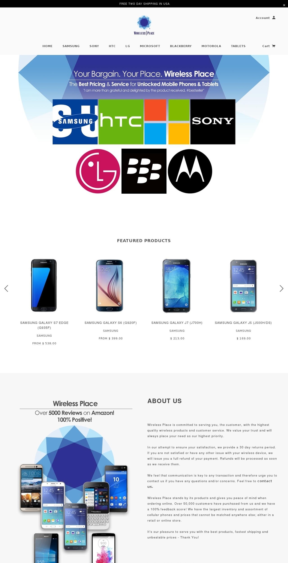 wirelessplace.com shopify website screenshot